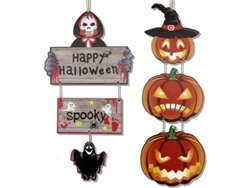 2026-cartel Colgado Halloween La Parca Feliz Halloween Decoración (2 Piezas)