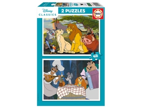 Puzzle EDUCA de 2X48 Piezas Animales de Disney 19996
