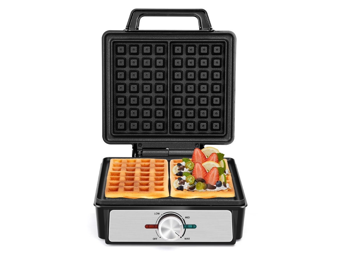 Máquina para Hacer Gofres Aigostar, Para 2 Gofres 1600w, Placas Onduladas Antiadherentes, 20,2x17,2x2 Cm, Temperatura Regulable E Indicador Led