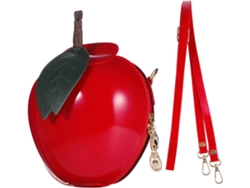 Bolsa Transversal Em Couro Pu Em Formato De Maçã, Vermelha Vibrante, Ideal Para Meninas, Perfeita Para Compras E Eventos Noturnos.