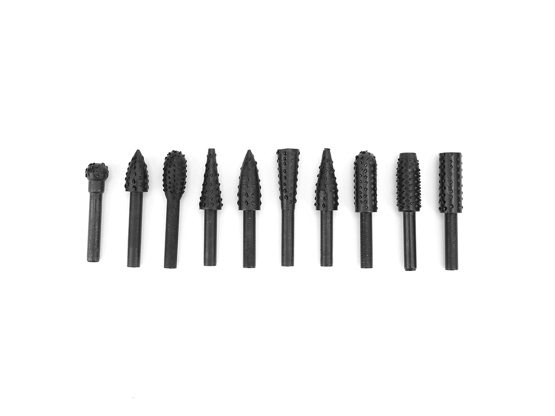 Juego De 10 Herramientas Rotativas De Lijado En Acero De 45 Para Carpintería Y Tallado De Madera.