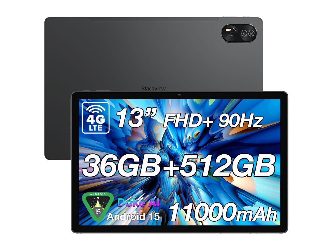 Tableta Mega 8 4g 13" 12gb/512gb Android 15 11000mah Negra Blackview