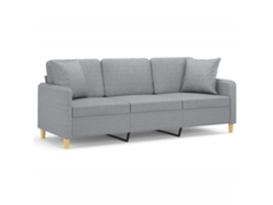 Maison Exclusive - Sofá De 3 Plazas Con Cojines Tela Gris Claro 180 Cm
