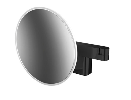 Espejo de afeitado y maquillaje EMCO LED, modelo de pared, brazo de doble articulación, 3 aumentos, redondo