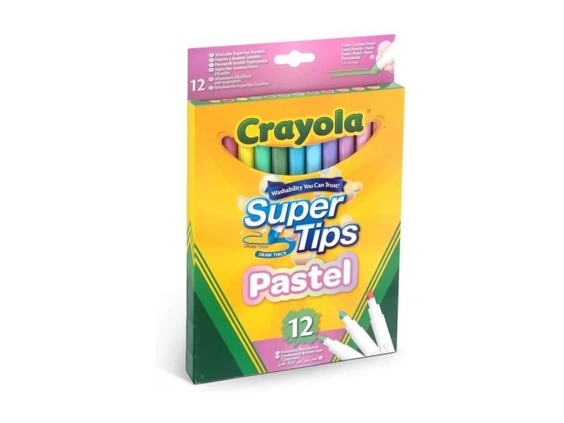 Rotuladoes CRAYOLA Pack 12 Super Pun Lavable Pastel  (3 años)