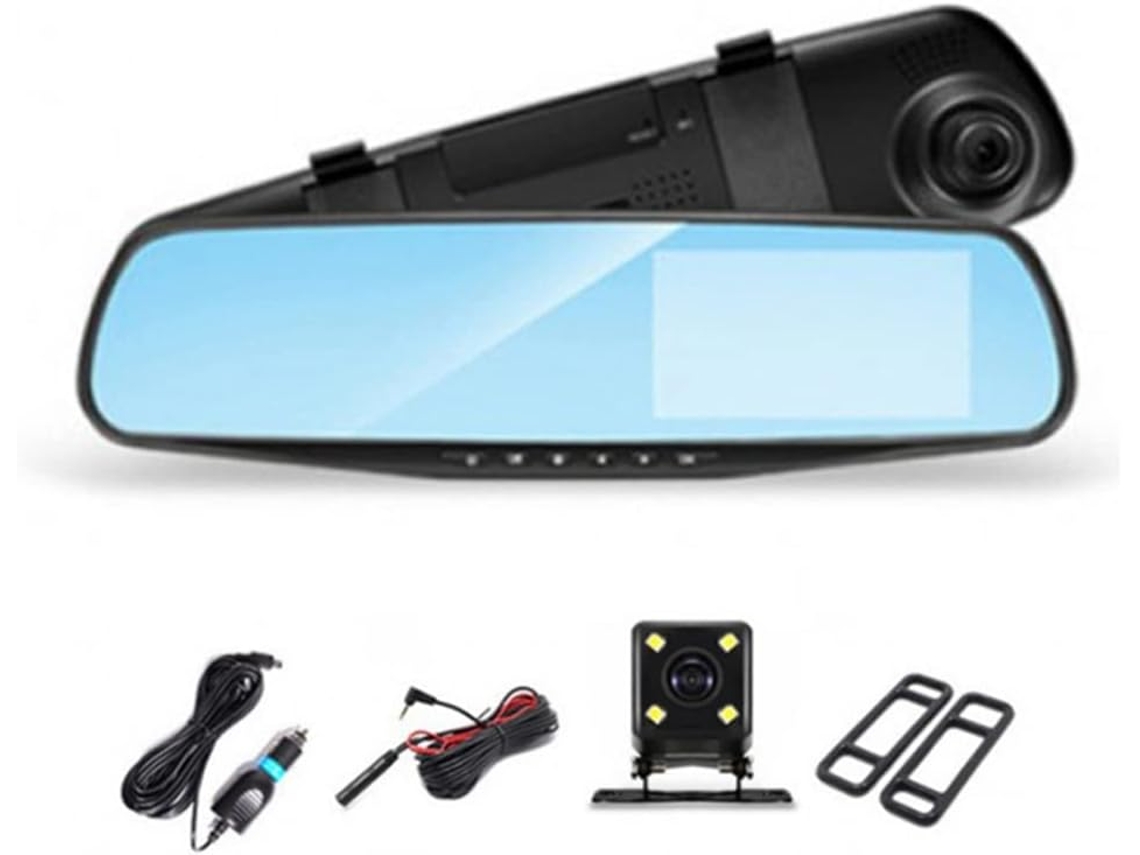 Grabadora De Vídeo Para Coche Con Pantalla De Visión Trasera De 4,3 Pulgadas Y Doble Pantalla.