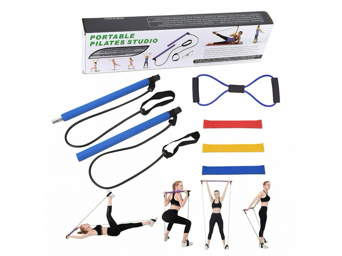 Juego De 5 Piezas De Barra De Pilates Para Fitness (Azul)  DIGITALLAB