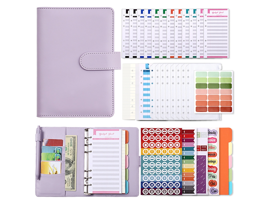 Cuaderno Binder A6 Ecológico Ligero 6 Anillos Para Viajes Escuela Oficina Morado