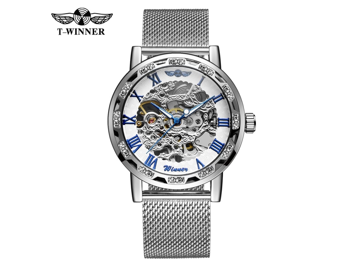 (estilo 3) Reloj Mecánico Con Correa De Malla, Cuerda Manual, Esfera Con Números Romanos.