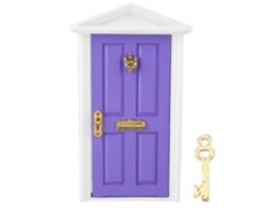 2026-puerta De Madera Miniatura Para Casa De Muñecas 1:12 Juguete Divertido Regalo Decoración Niños (morado)