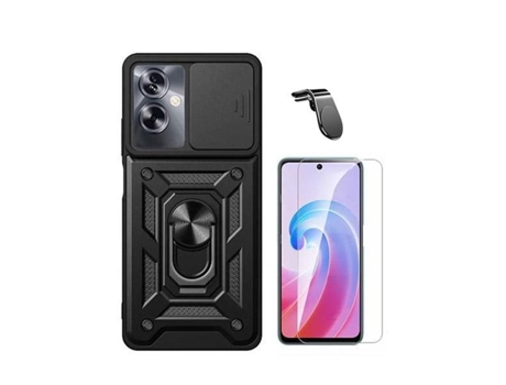 Funda Cleargorilasglass Proteção Militar Janela para Oppo Oppo A79 5G GIFT4ME Vidrio Templado Negro