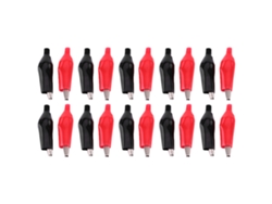 20 Pinzas De Cocodrilo Metálicas De 28 Mm Con Aislamiento De Pvc Para Pruebas Eléctricas De Baterías De Coche - Rojo Y Negro