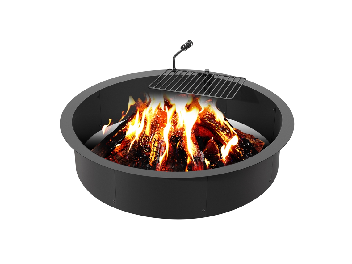 VEVOR Anillo para fogata con anillo para barbacoa, fogón exterior de acero de 40 pulgadas para bricolaje