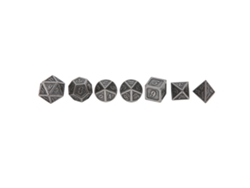 7 Dados Poliédricos De Aleación De Zinc Para Juegos De Mesa, Color Plata Antigua.