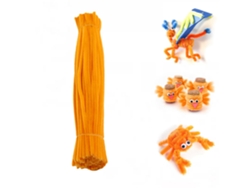 Tira De Limpieza De Terciopelo De Chenilla Naranja De 400 Hilos, Material Para Manualidades, Manualidades Infantiles, 0,6 × 30 Cm