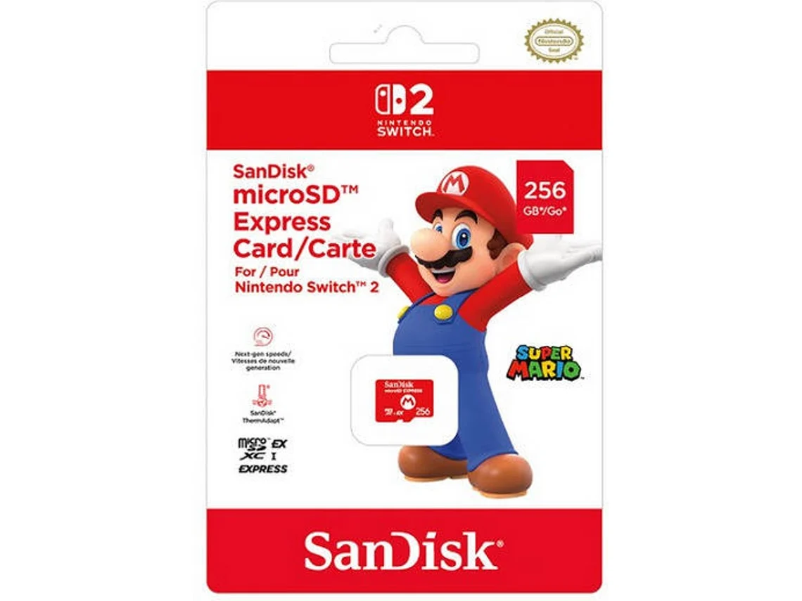 Tarjeta de Memoria SANDISK Nintendo Switch 2 Micro SD Express Card (256 GB)