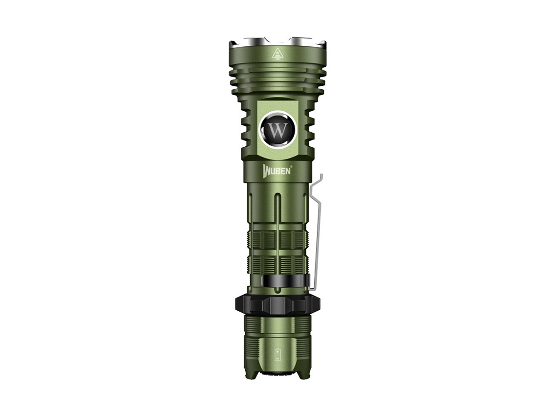 Linterna Táctica Negra Wuben T600 De 1400 Lúmenes Y 600 M De Largo Alcance, Recargable Por Usb Con Doble Botón Para Camping Y Búsqueda.