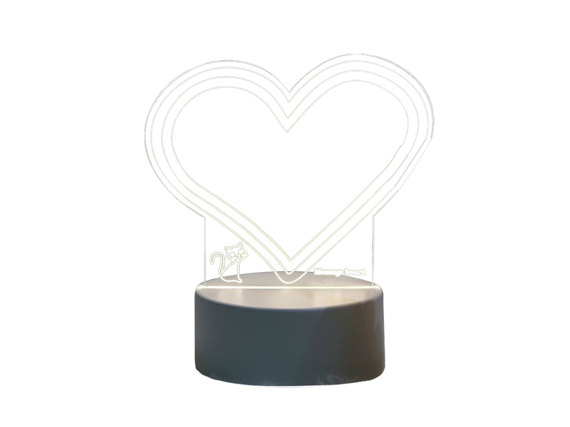 Luz Noturna 3D Do Quadro De Mensagens - Base Branca Usb Monocromática - Modelo De Luz Quente - Amor JEIIBRZUI