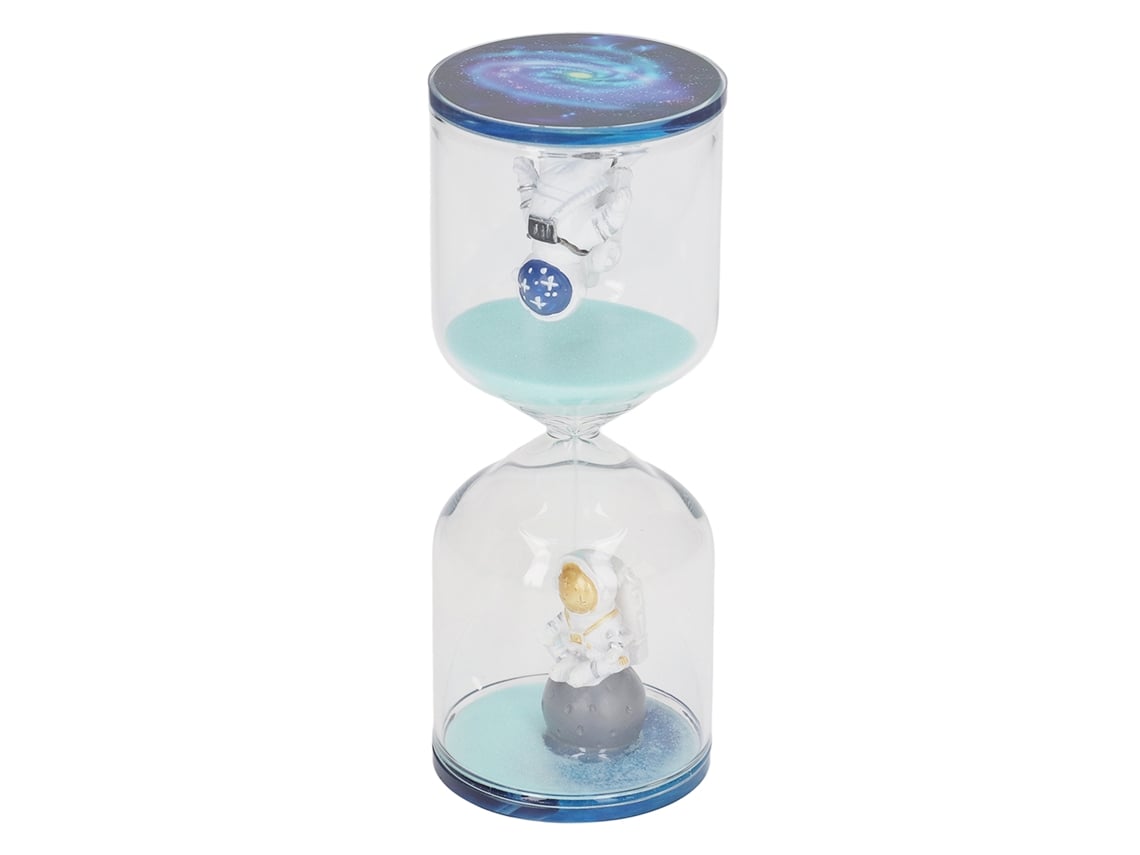 Reloj De Arena Decorativo Con Forma De Astronauta - 10 Minutos - Cristal - Cian