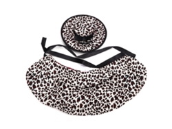 Rebe-roupas E Acessórios De Halloween E Natal Para Gatos E Cães Pequenos, Poliéster, Fantasia, Cabelo, Chapéu, Capa, Leopardo Branco, S, Pf32