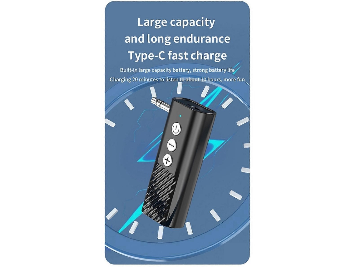 Adaptador de audio para coche Bluetooth 5.3, receptor y transmisor auxiliar Bluetooth Rosewell