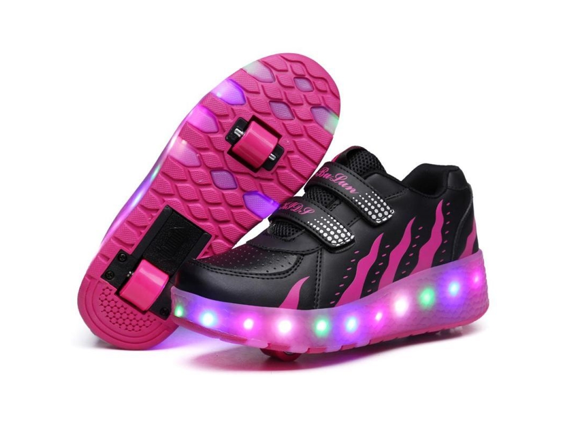 Zapatos Con Ruedas Led Para Niños Niñas Regalo Fiesta Cumpleaños Navidad Uht 38 (dentro De 23 Cm) Lavanda