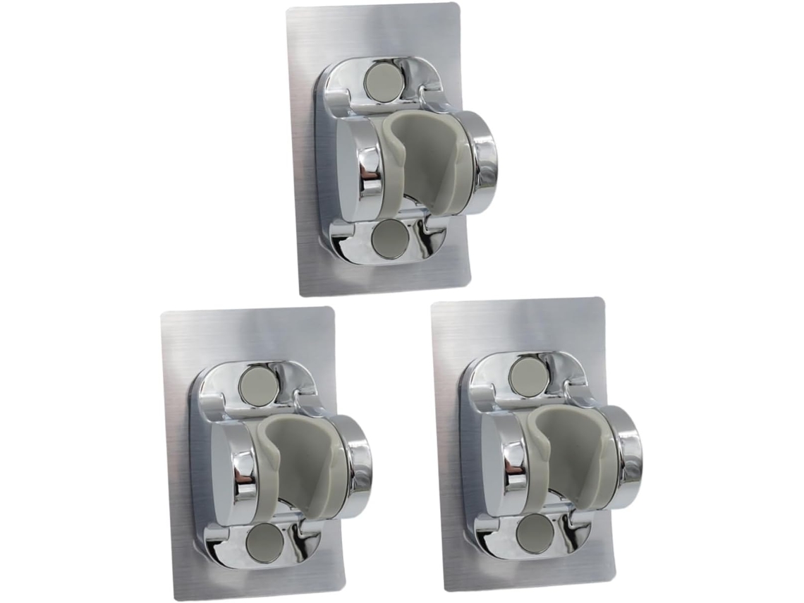 Soporte Ajustable De Plástico Abs De 3 Piezas Para Cabezal De Ducha Con Base Adhesiva, No Requiere Perforación.