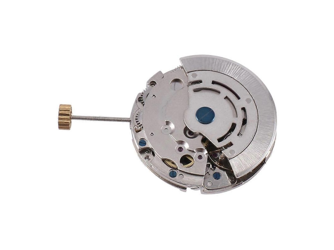 Movimiento Mecánico Automático 8215, Posición 3, Calendario Sencillo, Metal Plateado.