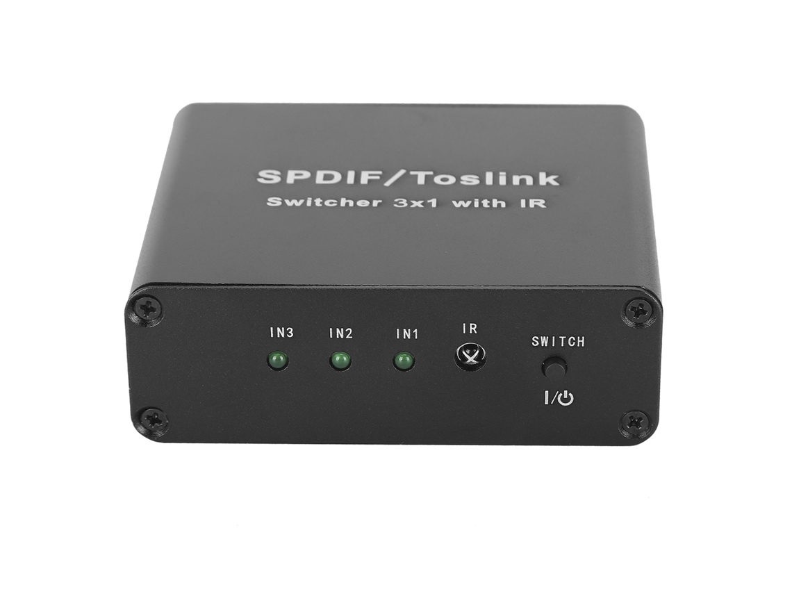 Conmutador Spdif/Toslink 3x1 con control remoto