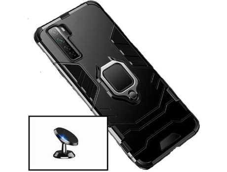 Kit Funda y Soporte Huawei P40 Lite 5G Military Defender Negro
