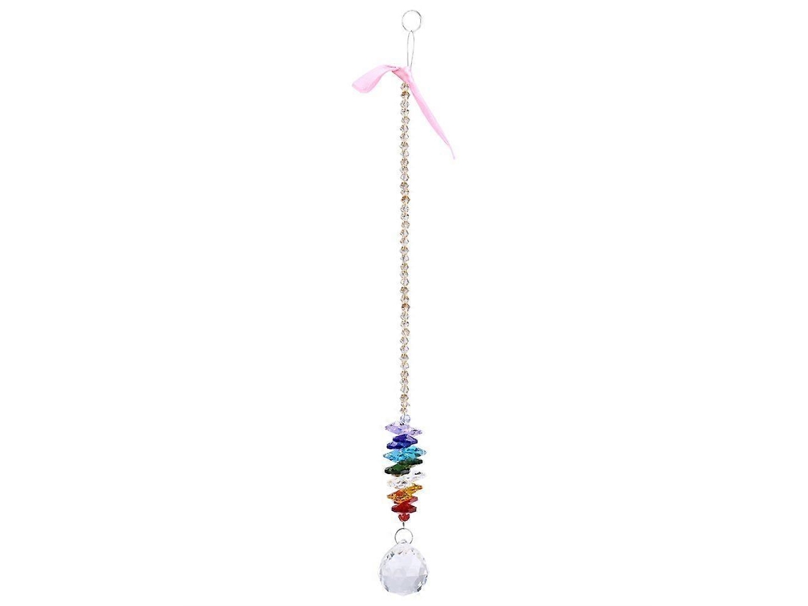 Lámpara de araña artesanal con colgante suspendido en forma de prisma de cristal arcoíris, perfecta para Navidad o para decorar una ventana.