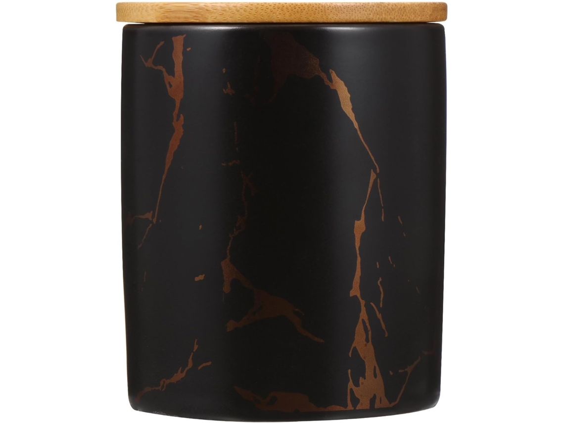 Tarro Cerámica Resistente Hermética Color Negro Almacenamiento Cocina Tapa