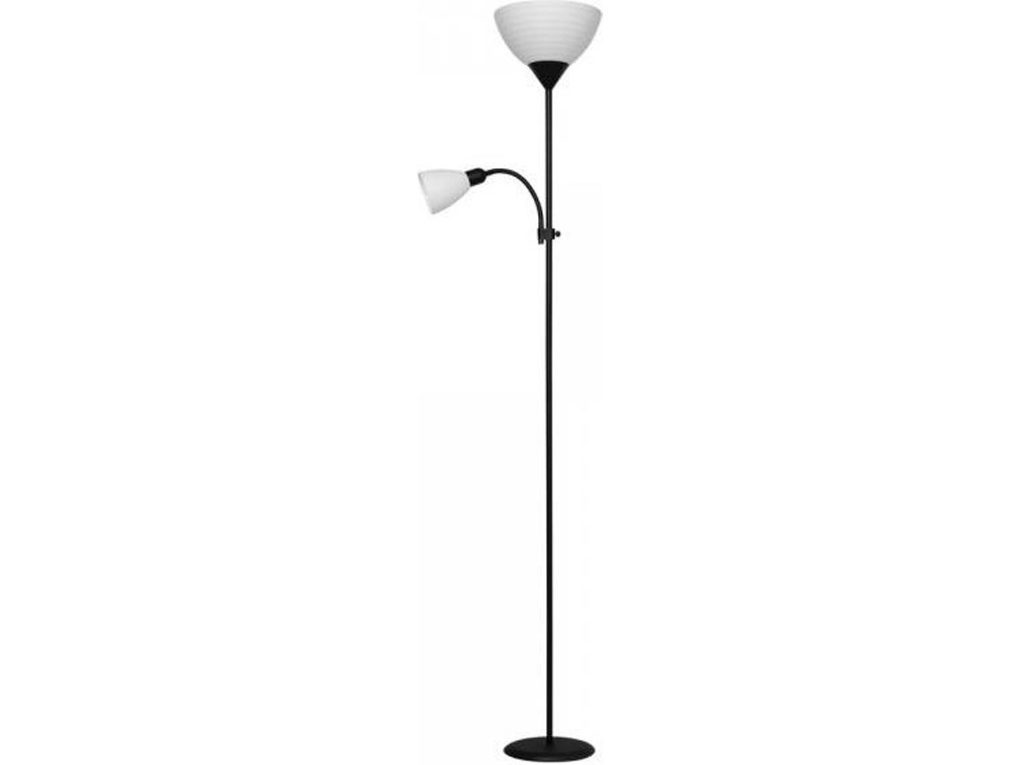 Lámpara de Pie ALEMAR Kopen (Negro - E27 + E14 - Máx. 60W - Acrílico - Metal)