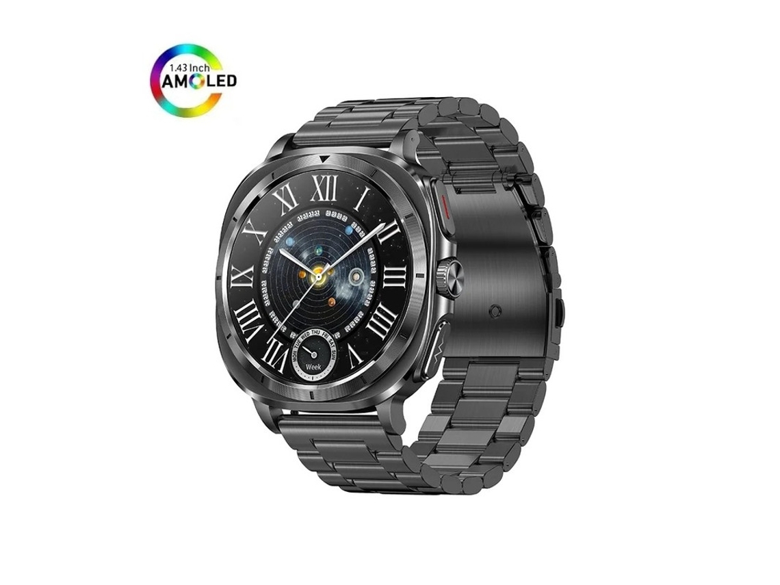 Reloj inteligente Bestvite ET492 AMOLED con Bluetooth, llamadas, NFC y detección de estado de ánimo (negro)