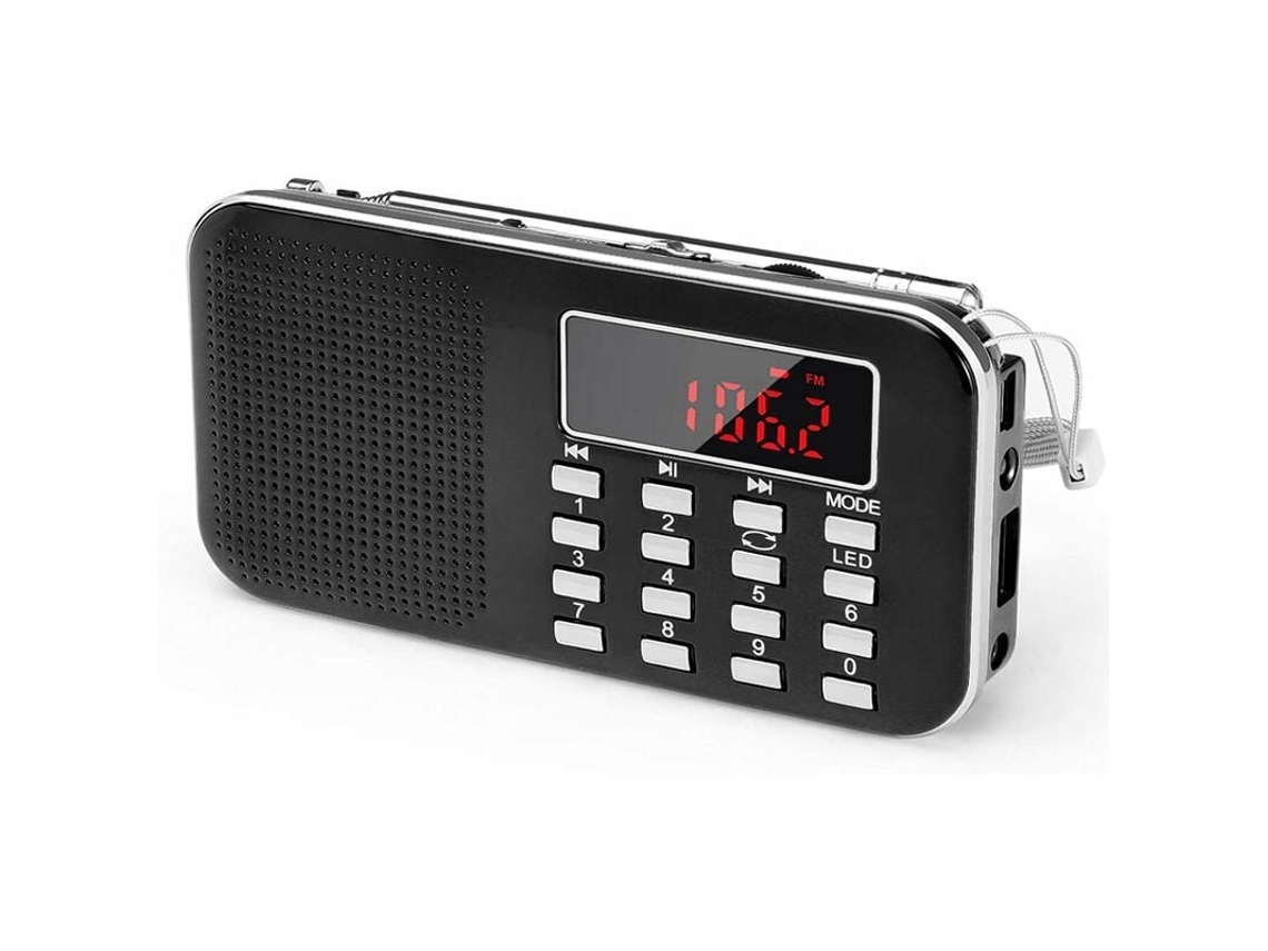 VVJIJILLY Rádio Fm Compacto Walkman, Rádio Portátil Para Suas Aventuras Diárias, Suporta Disco Flash Usb/cartão Micro Sd/reprodução De Mp3, Rádio Alimentado Por