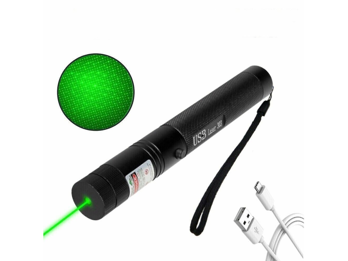 Puntero Láser Verde De Haz Potente De 2000 Millas, Linterna Láser De 532 Nm, Recargable Por Usb