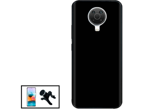 Kit Carcasa + Protector de Pantalla + Soporte Nokia G20 GIFT4ME Negro