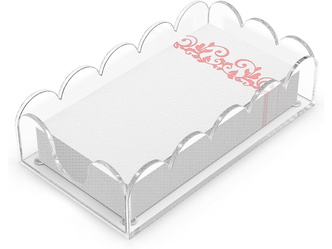 Servilletero Moderno Transparente Con Almohadillas Antideslizantes Para Servilletas De Papel.