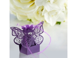 20 Cajas De Dulces Con Mariposa Grabada Con Láser Y Cinta Para Bodas, Fiestas Y Cumpleaños.