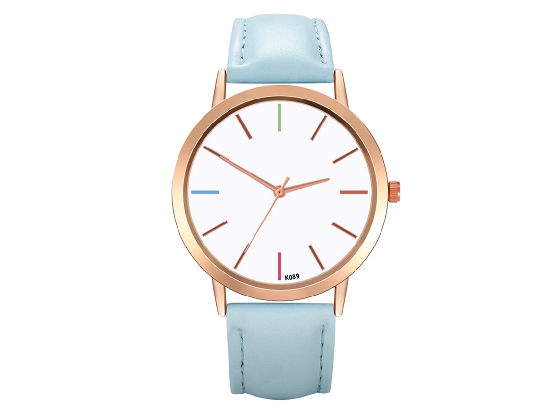Reloj De Pulsera Para Mujer Con Correa De Cuero, Estilo Moderno, Esfera Redonda, Cuarzo (negro)