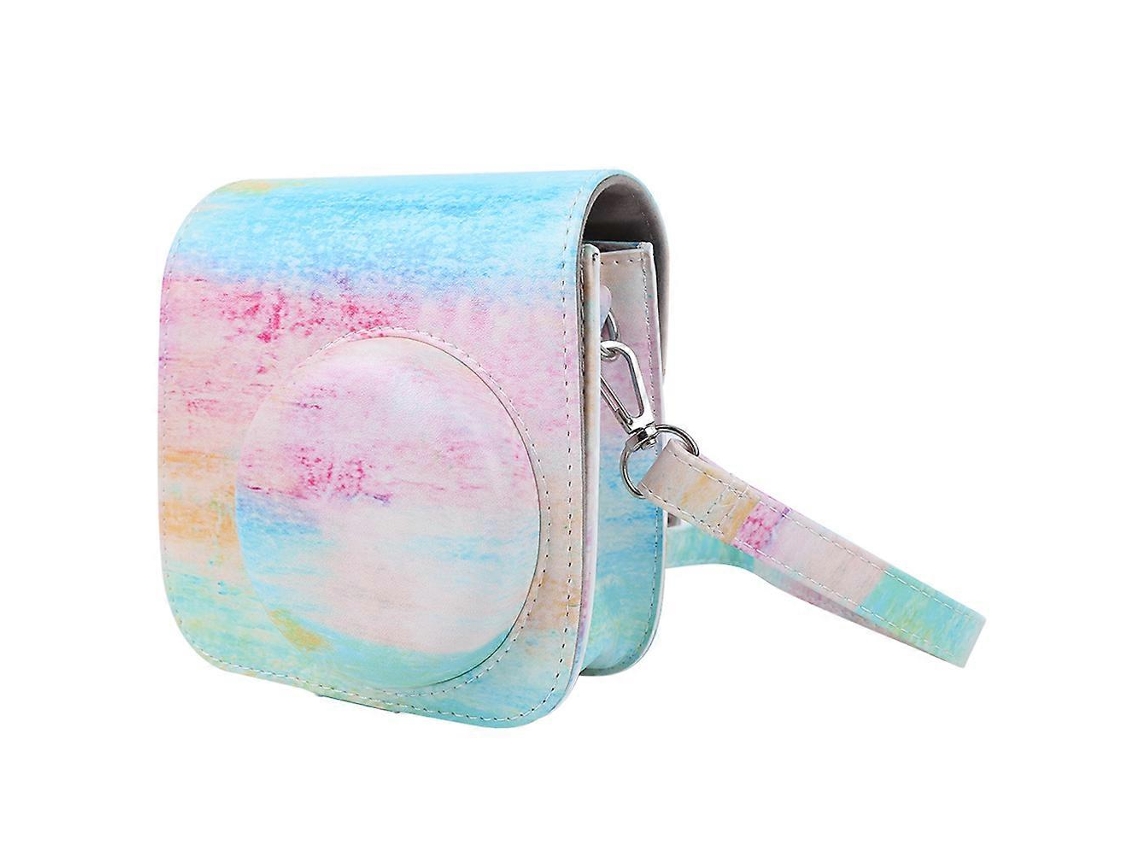 Funda de PU para cámara retro, funda de almacenamiento con correa para el hombro para cámara instantánea Mini8/8/9 Facpoet
