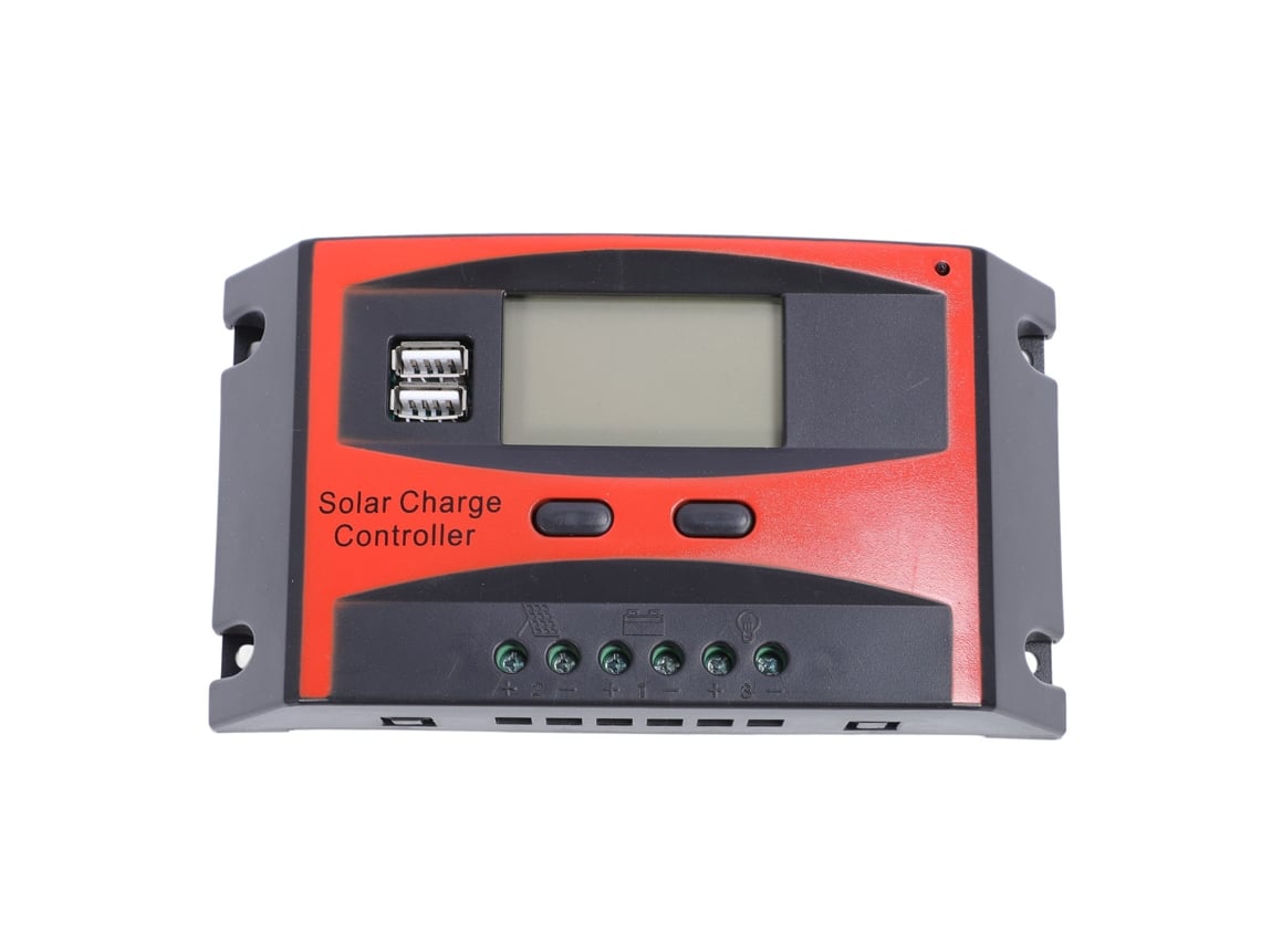 Controlador De Carga Solar De 12v/24v Y 80a Con 2 Puertos Usb Y Regulador De Panel Solar.
