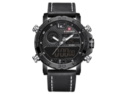 Reloj Electrónico Para Hombre, Resistente Al Agua, Correa De Pu, Moderno, Naviforce