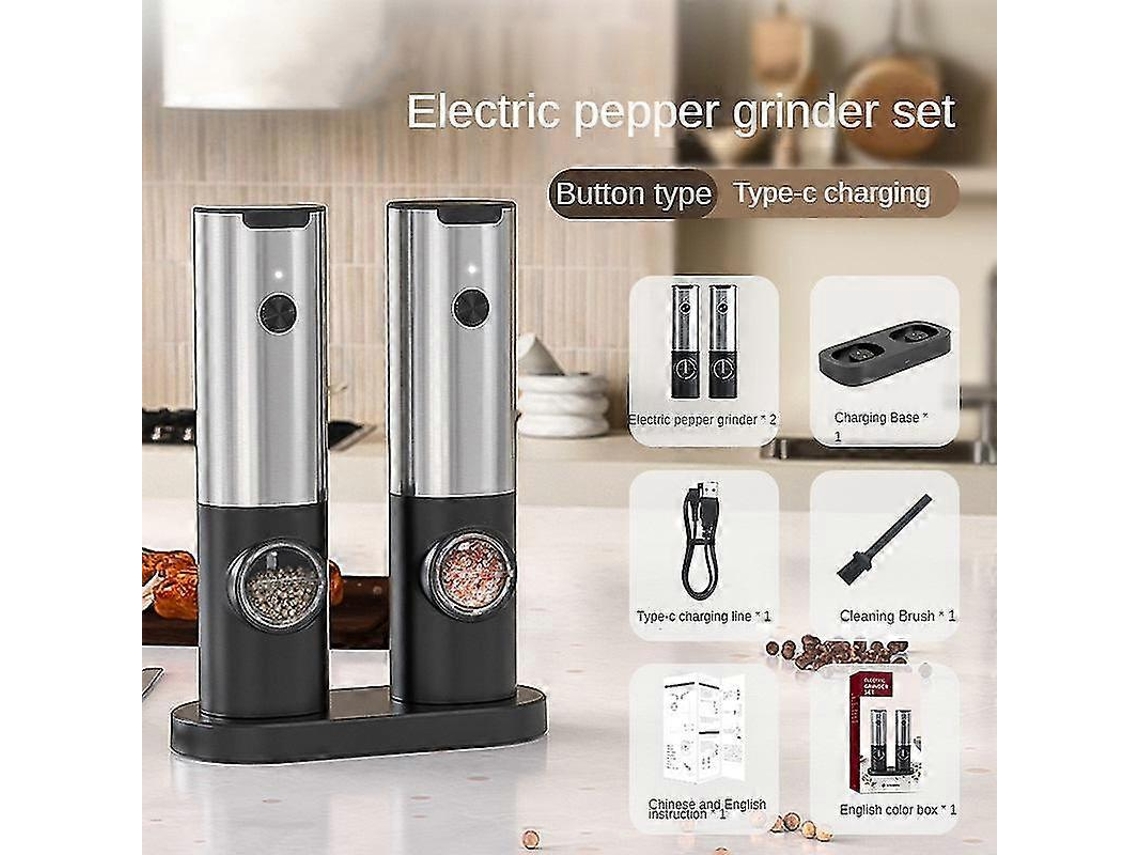 Molinillo eléctrico de sal y pimienta por gravedad, ajustable y automático. Nostalgia88