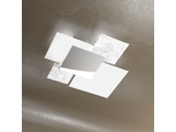 Lámpara de techo moderna 1088/70-FA Vidrio Blanco y Hoja de Plata 4xE27 TOP-LIGHT