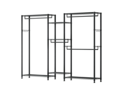 Perchero de pasillo ajustable Succebuy de 7 niveles, color negro, 186,95 x 38 x 192 cm