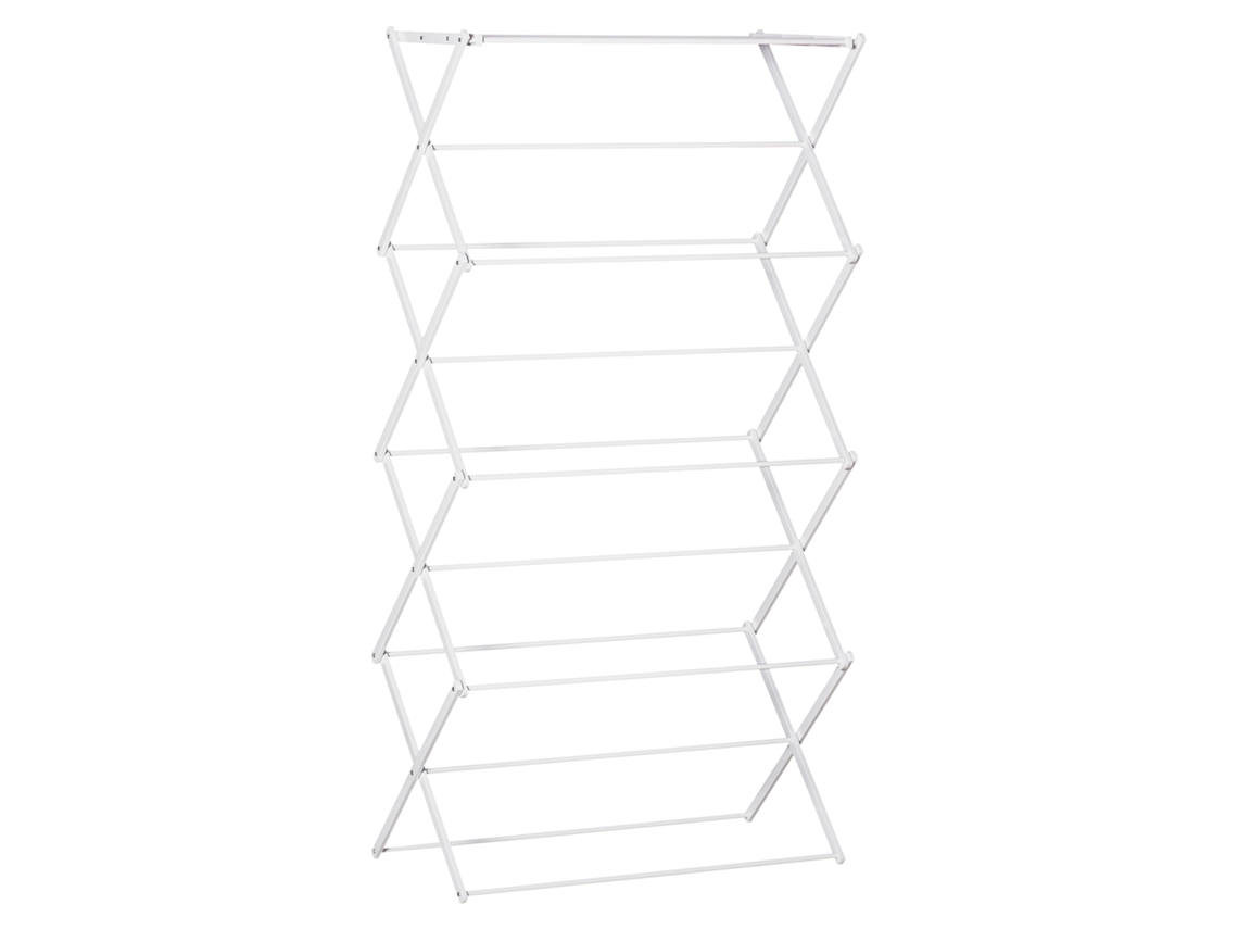 Tendedero plegable de 8 niveles, tipo torre, metal/plástico, blanco, 74 x 35 x 144 cm Mc Star