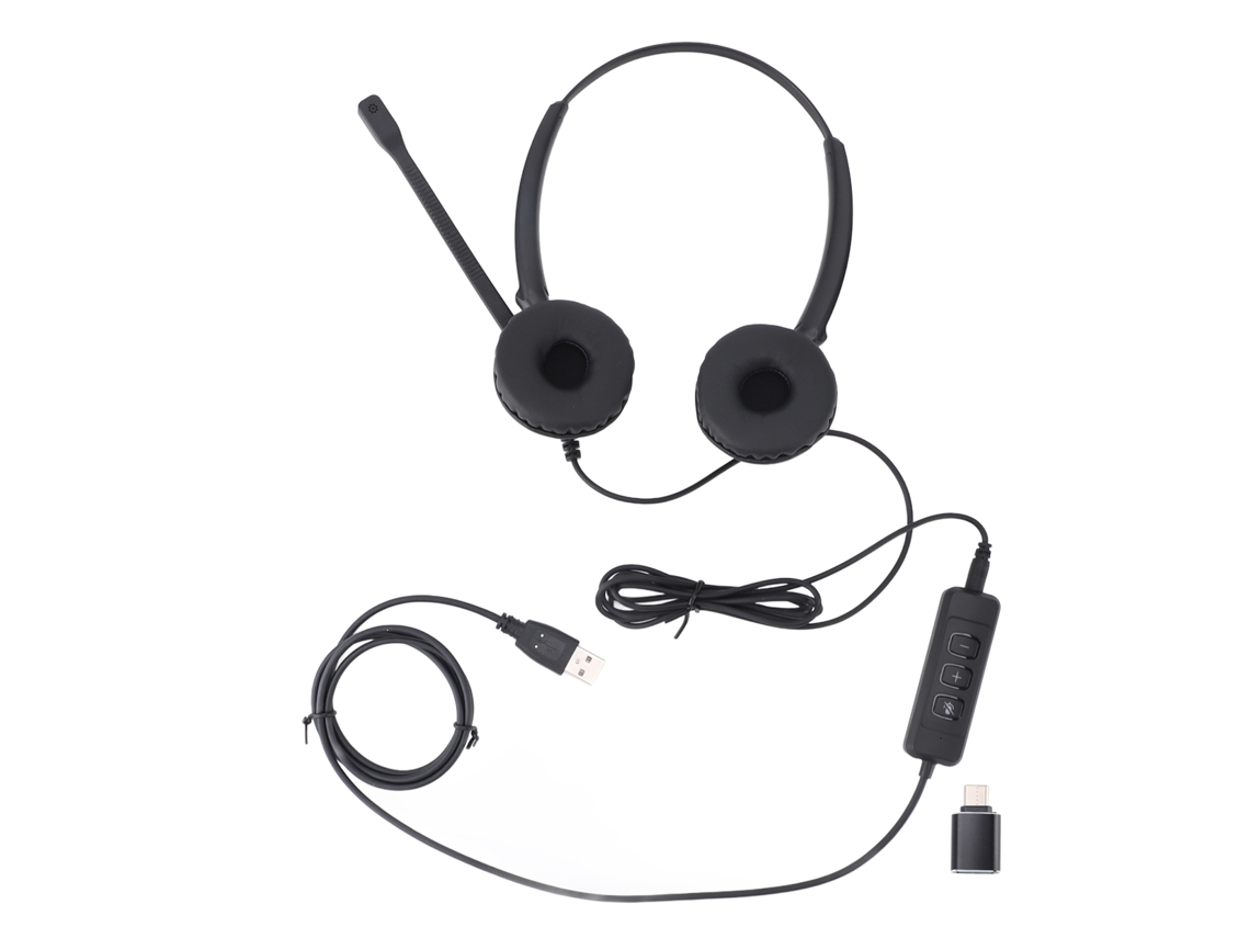 Auriculares Binaurales Con Cancelación De Ruido Usb-c De 3,5 Mm Con Micrófono Para Teléfonos Voip, Pc, Portátiles Y Centros De Llamadas.