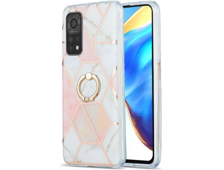 Funda Xiaomi Mi 10T Pro 5G/Mi 10T 5G HFS-HOUSE Mármol con Anillo de Soporte (Rosa)