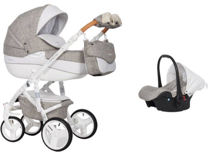 Carrito de Bebé Individual RIKO Brano Luxe + Carlo Isofix Ready Latte